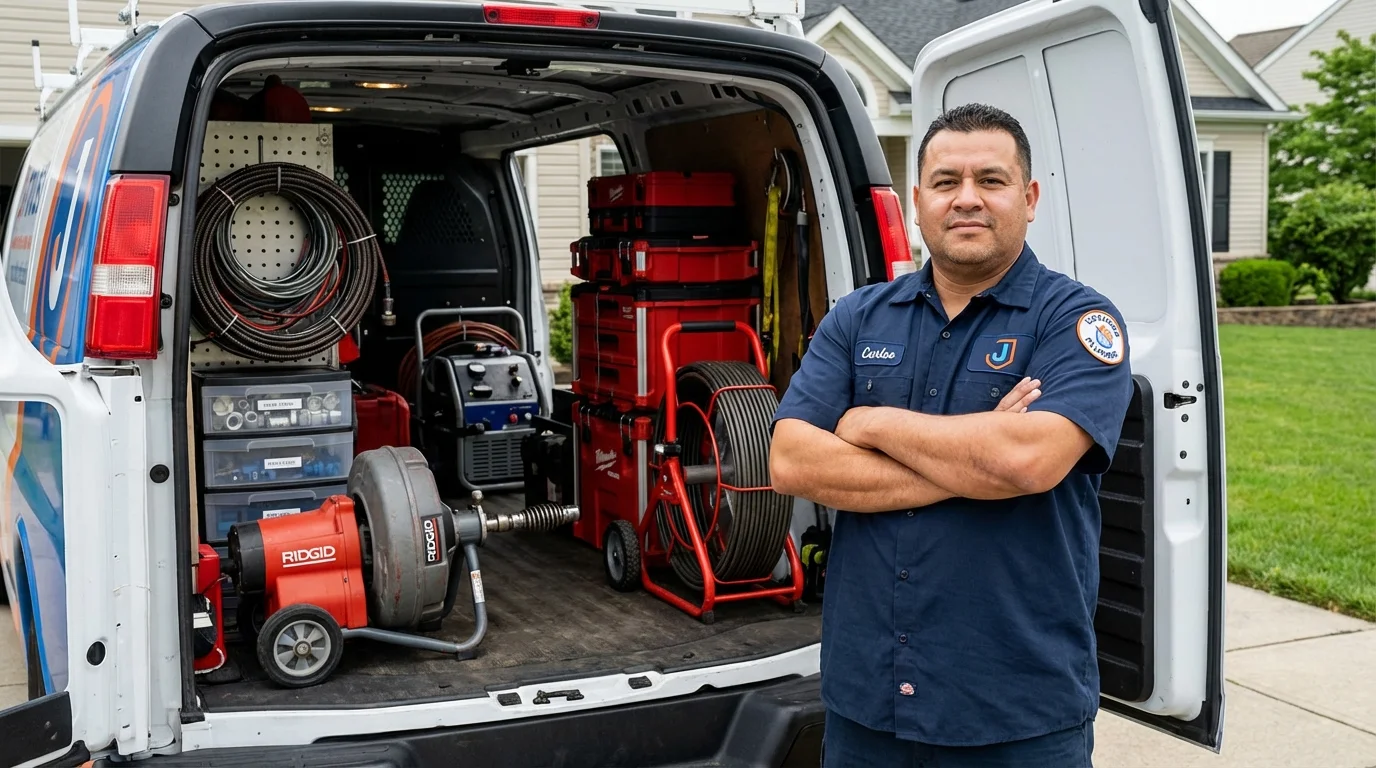 Professional drain cleaning equipment and Johns Plumbing LLC plumber in Fort Madison