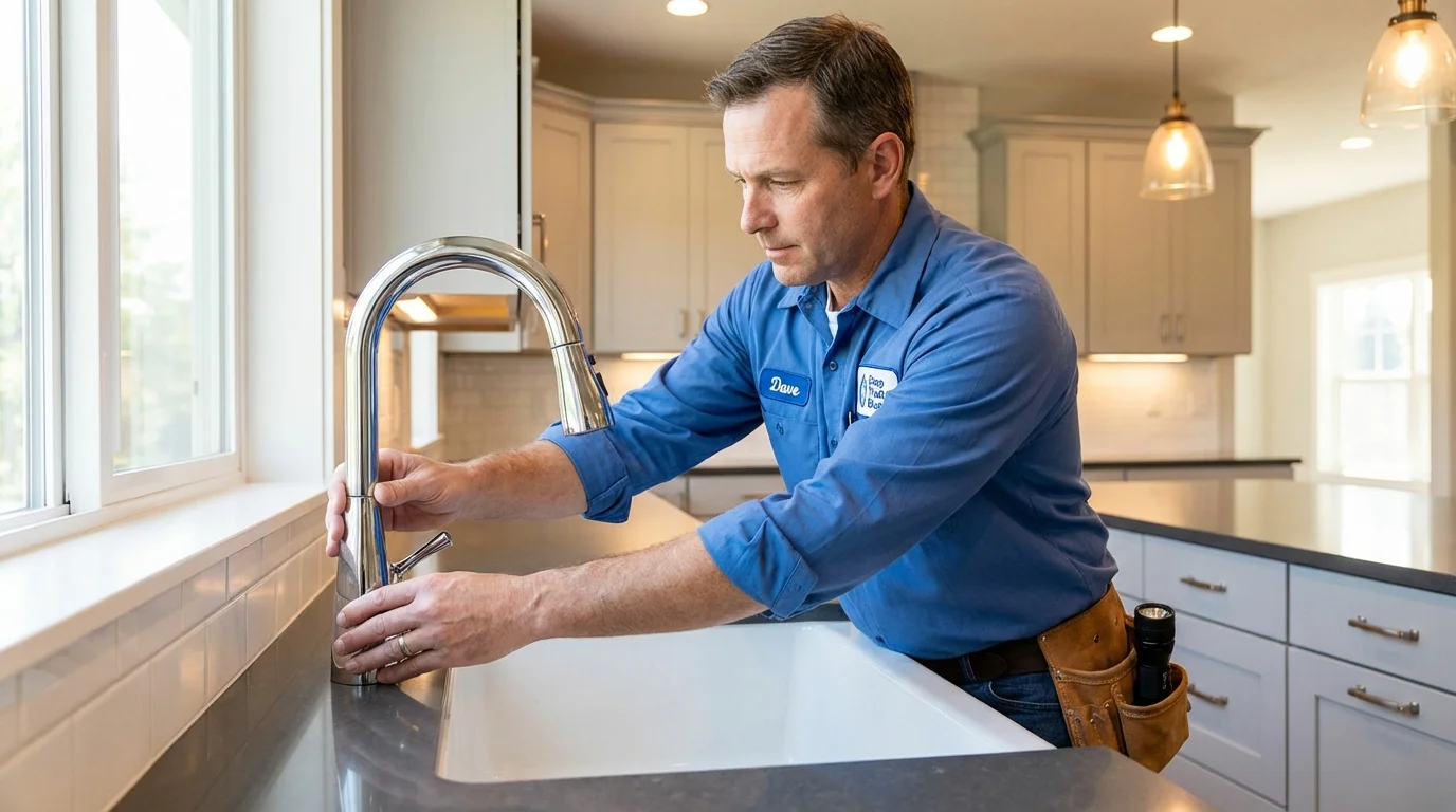 Kitchen faucet installation by Johns Plumbing LLC in Fort Madison