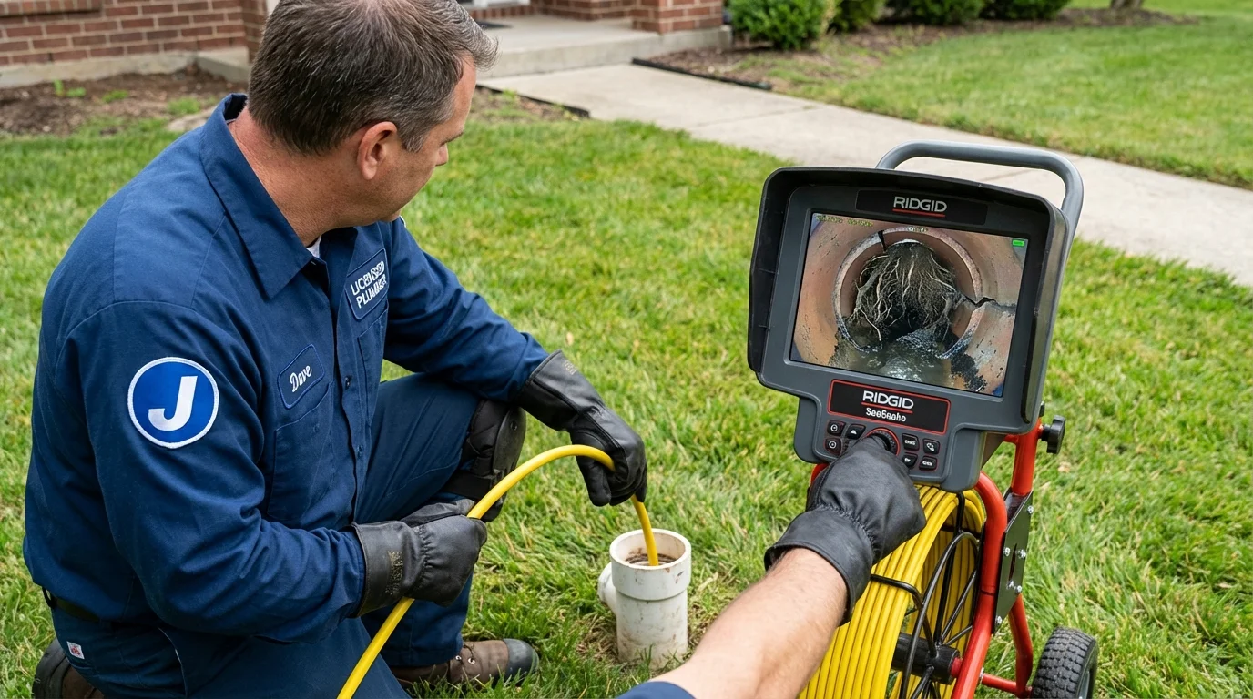 Sewer camera inspection being performed by Johns Plumbing LLC in Fort Madison